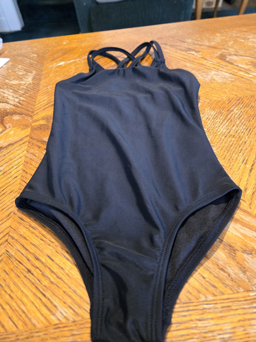 wonder nation Black Girls' One-Piece Swimsuit with Crisscross Back
